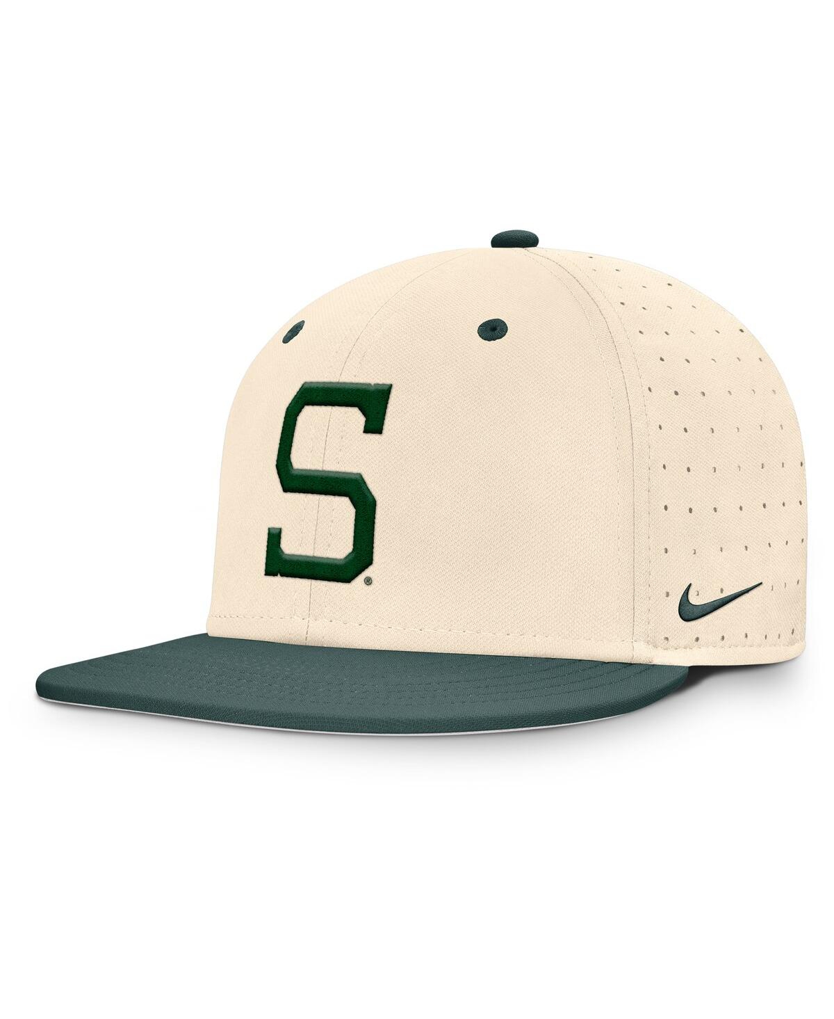 Nike Men's Natural Michigan State Spartans On-field Dugout True Performance Fitted Hat In Natural