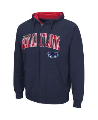 Men's Navy Florida Atlantic Owls Arch Logo 3.0 Full-Zip Hoodie