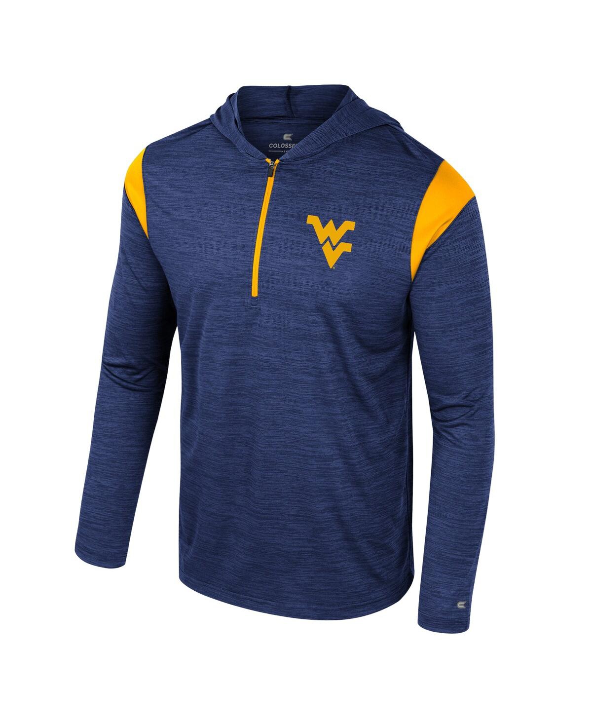 Colosseum Men's Navy West Virginia Mountaineers Dozer Half-zip Windshirt In Navy