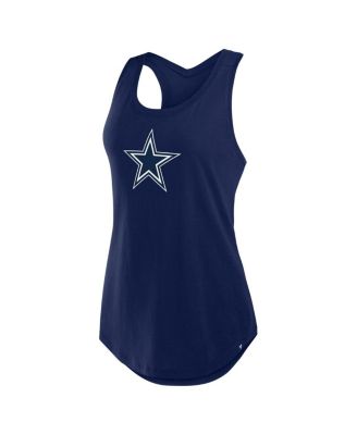 Women's Navy Dallas Cowboys Iron Fan Tank Top