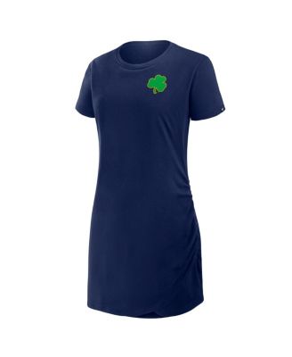 Women's Navy Notre Dame Fighting Irish Relaxed Fit Drape T-Shirt Dress