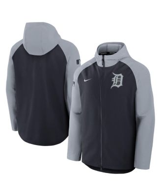 Men's Navy/Gray Detroit Tigers Authentic Collection Raglan Performance Full-Zip Jacket