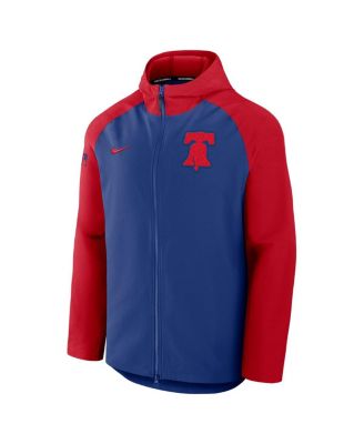 Men's Royal/Red Philadelphia Phillies Authentic Collection Raglan Performance Full-Zip Jacket