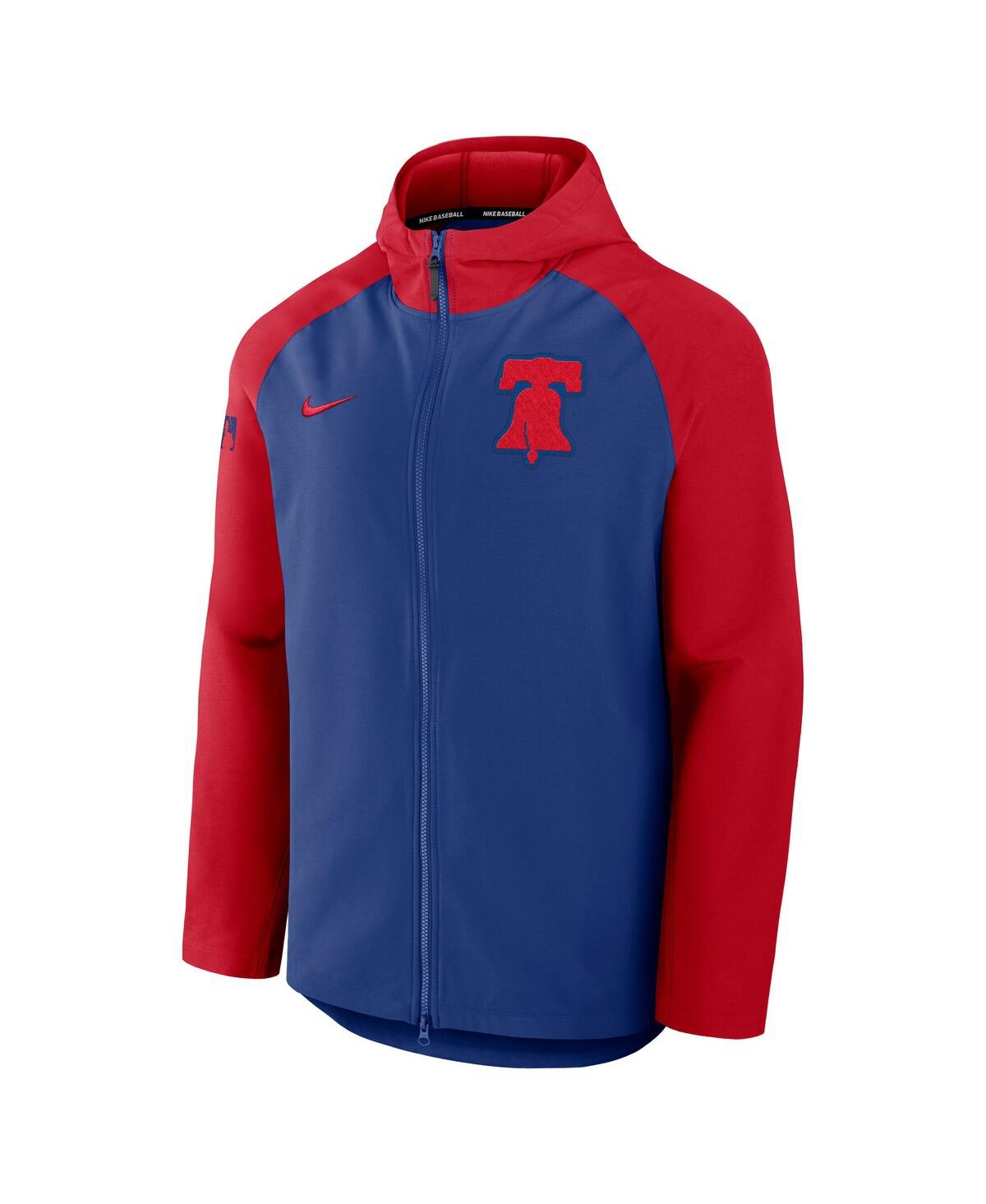 Nike Men's Royal/red Philadelphia Phillies Authentic Collection Raglan Performance Full-zip Jacket In Multi