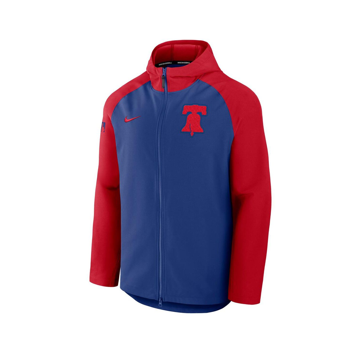 Men's Royal/Red Philadelphia Phillies Authentic Collection Raglan Performance Full-Zip Jacket