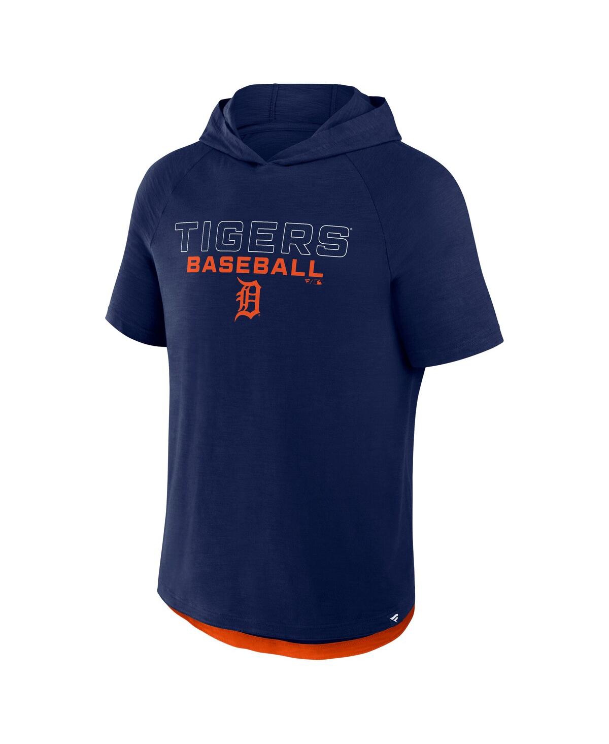 Fanatics Men's Navy Detroit Tigers Clubhouse Optimal Play Raglan Short Sleeve Pullover Hoodie In Navy