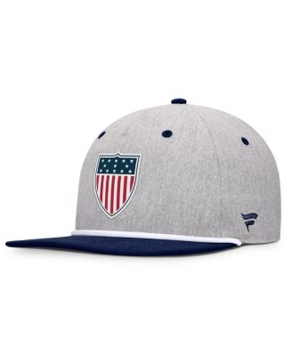Fanatics - Men's Heather Gray/Navy Team USA Eagle Snapback Hat