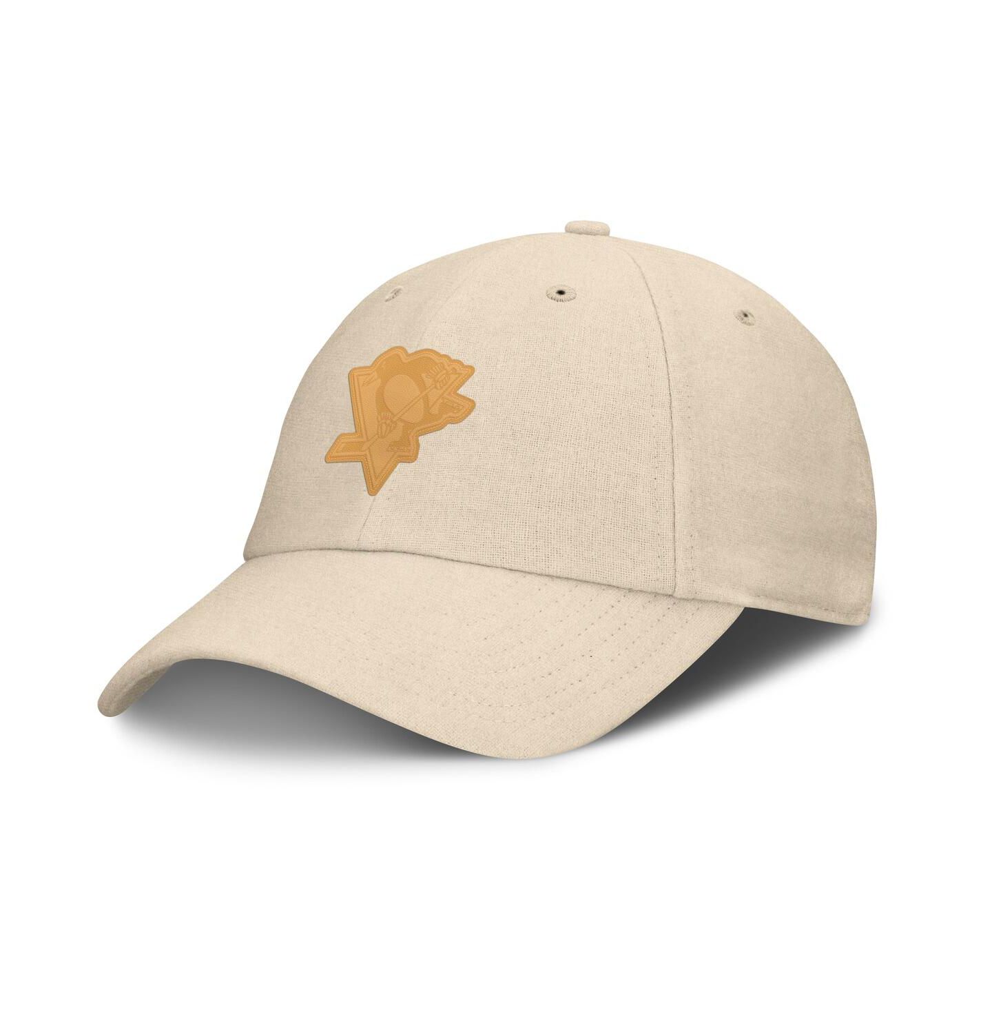 Мужская кепка Fanatics Tan Pittsburgh Penguins Front Office Canvas Adjustable Hat — фото 1