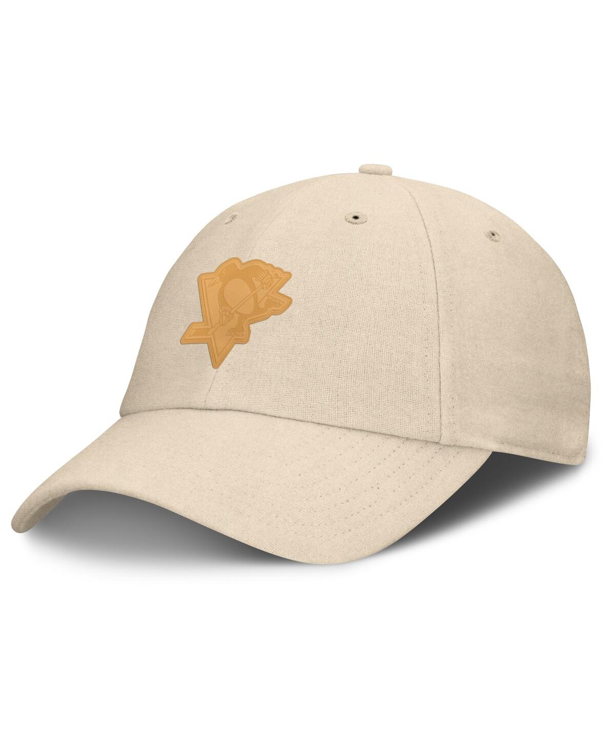 Fanatics Men's Tan Pittsburgh Penguins Front Office Canvas Adjustable Hat In Tan