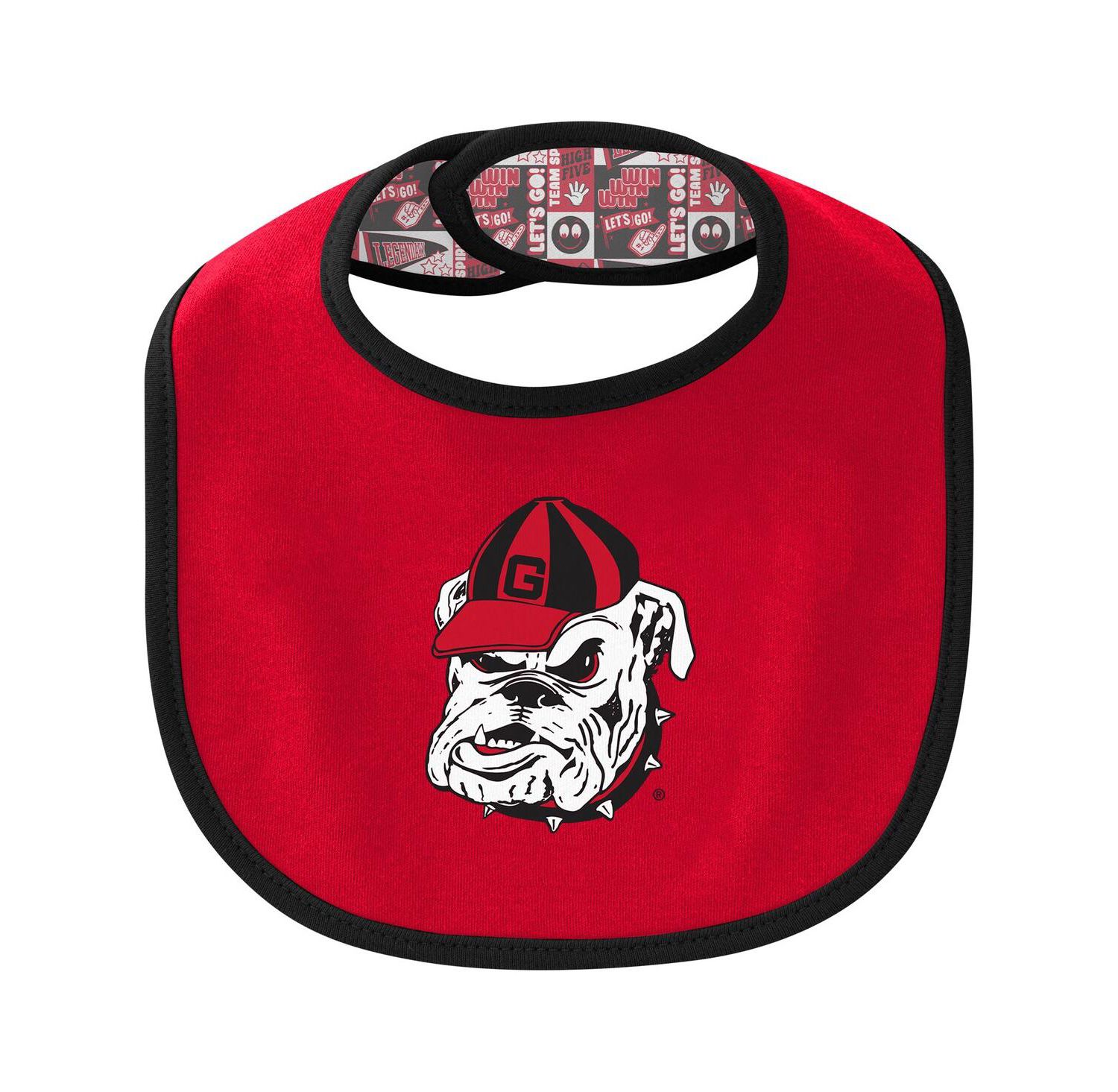 Baby Boys and Girls 3-Piece Georgia Bulldogs Dynamic Duo Bodysuit, Bib and Cuffed with Knit Hat Set