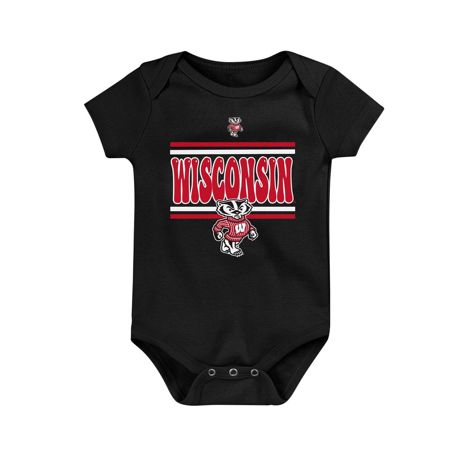 Newborn Red Wisconsin Badgers Sunday Comics Bodysuit 3-Pack