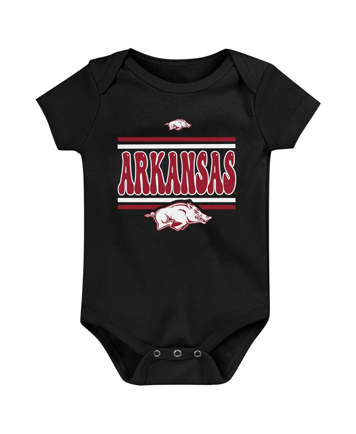 Outerstuff Newborn Cardinal Arkansas Razorbacks Sunday Comics Bodysuit 3-pack In Cardinal