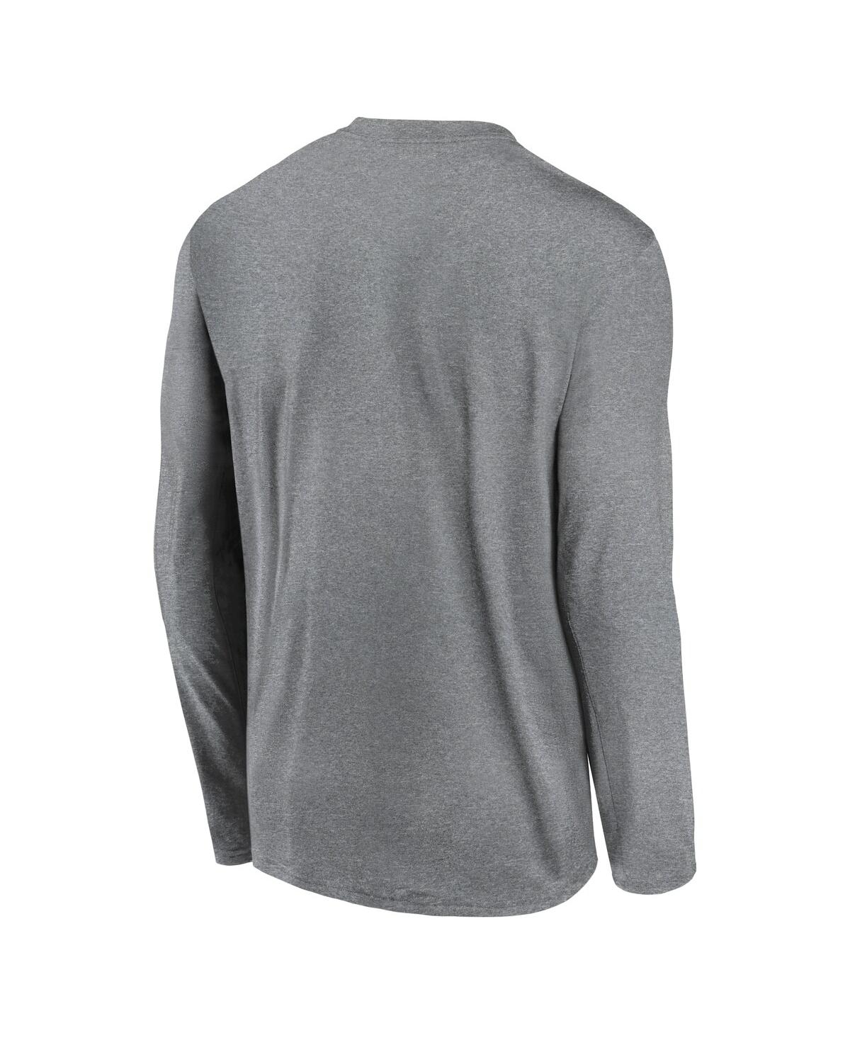 Jordan Men's Heather Gray Michigan Wolverines Prime Timeprimary Legend Long Sleeve T-shirt In Heather Gray