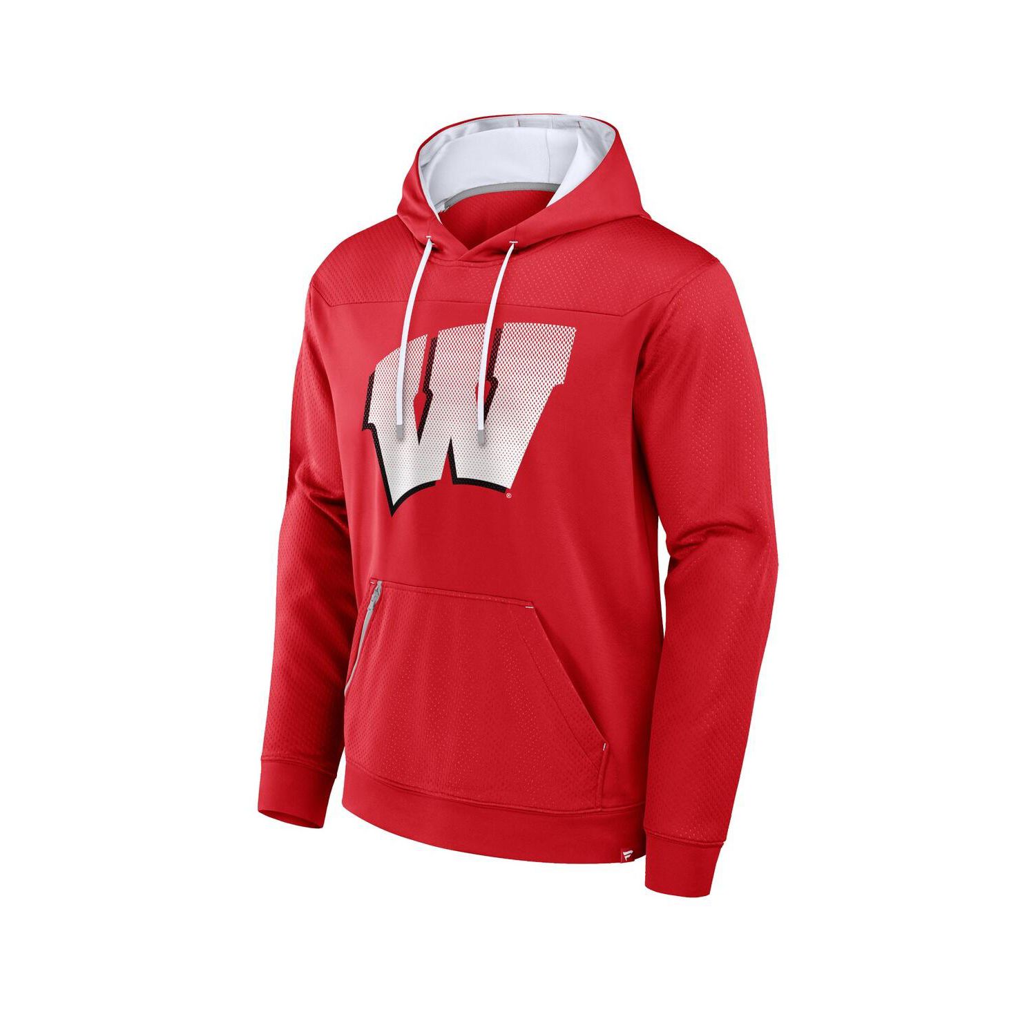 Men's Red Wisconsin Badgers Defender Dot Faded Primary Pullover Hoodie