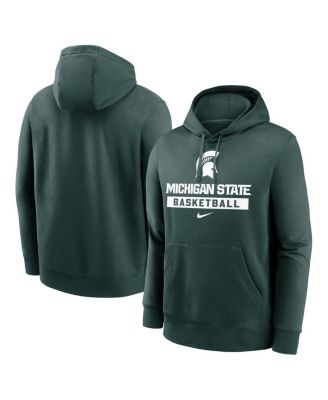 Nike - Men's Green Michigan State Spartans Basketball Stack Club Fleece Pullover