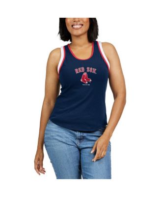 Women's Navy Boston Red Sox Color Block Racerback Tank Top