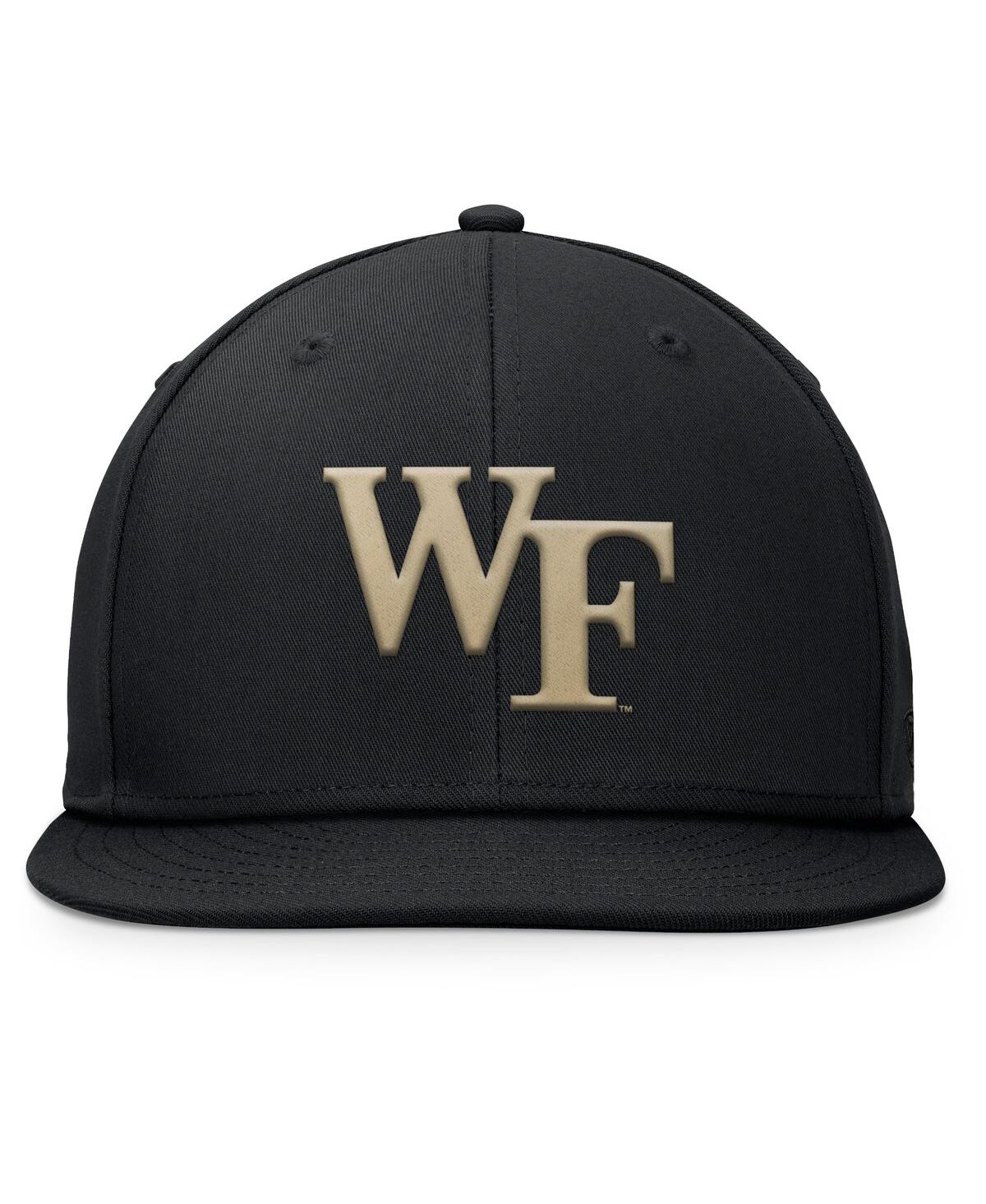 Top Of The World Men's Black Wake Forest Demon Deacons Fundamental Snapback Hat In Black