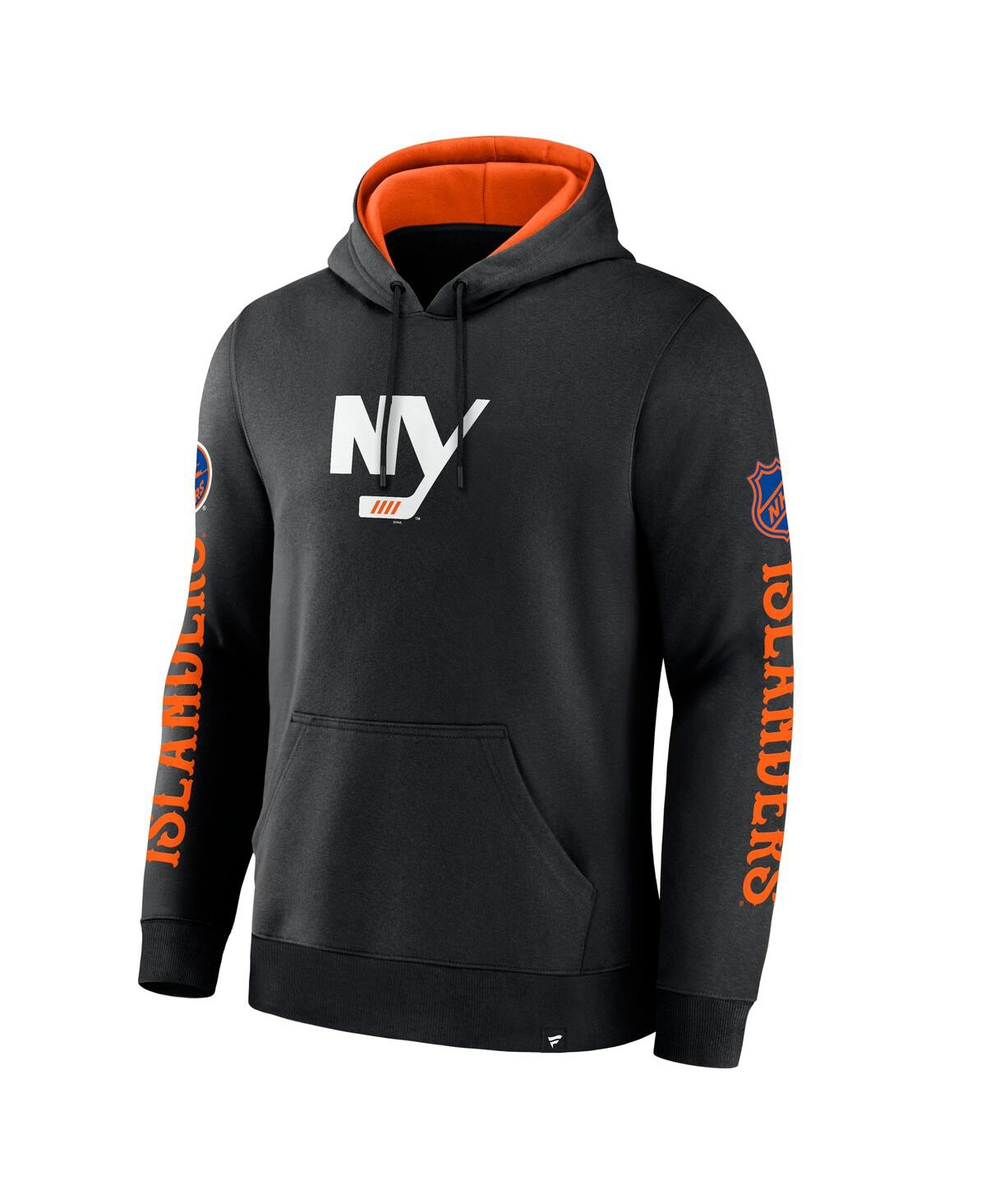 Fanatics Men's Black New York Islanders Big City Legacy Fleece Pullover Hoodie In Black