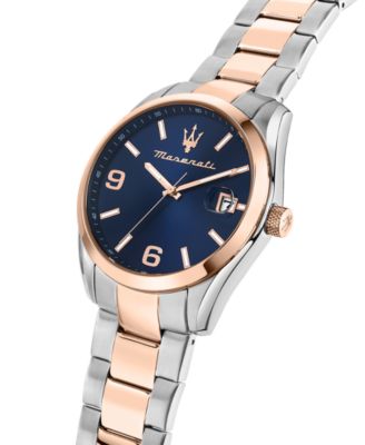 Men's Date Two-Tone Metal Band Watch, 43mm