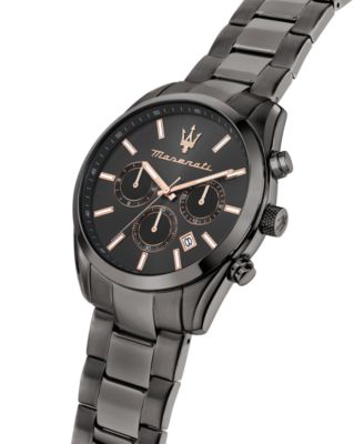 Men's Multifunction Gray Metal Band Watch, 43mm