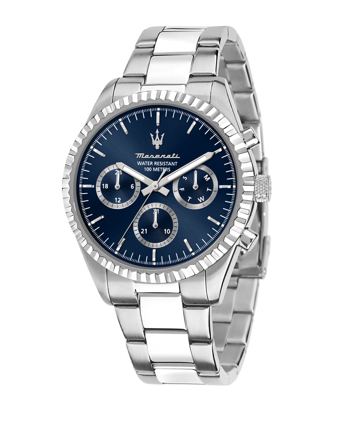 Men's Multifunction Stainless Steel Metal Band Watch, 43mm - Stainless Steel