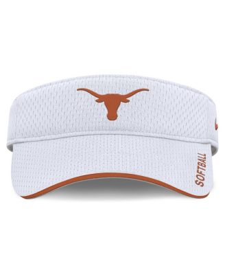 Men's and Women's White Texas Longhorns 2025 Dugout Softball Ace Performance Adjustable Visor Hat