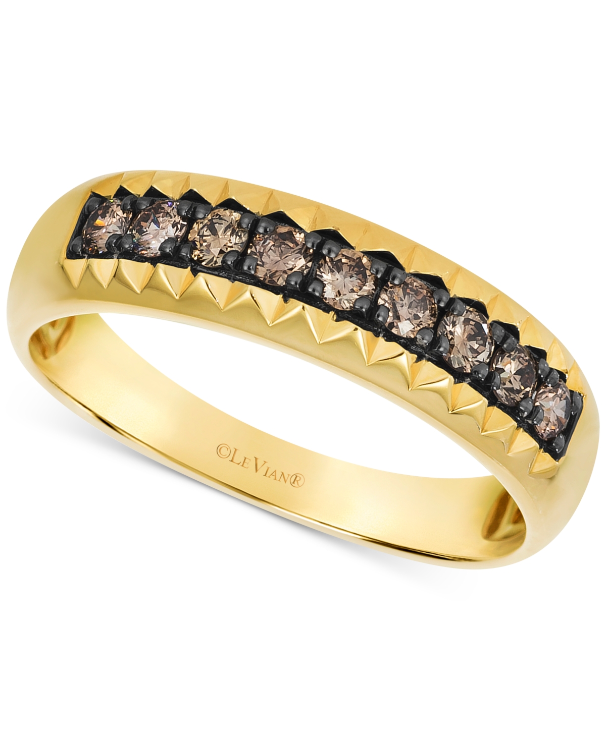 Chocolatier Men's Chocolate Diamond Band (1/2 ct. t.w.) in 14k Gold - Yellow Gold