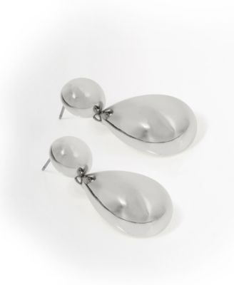 Dangling Sculpted Puffy Teardrop Earrings
