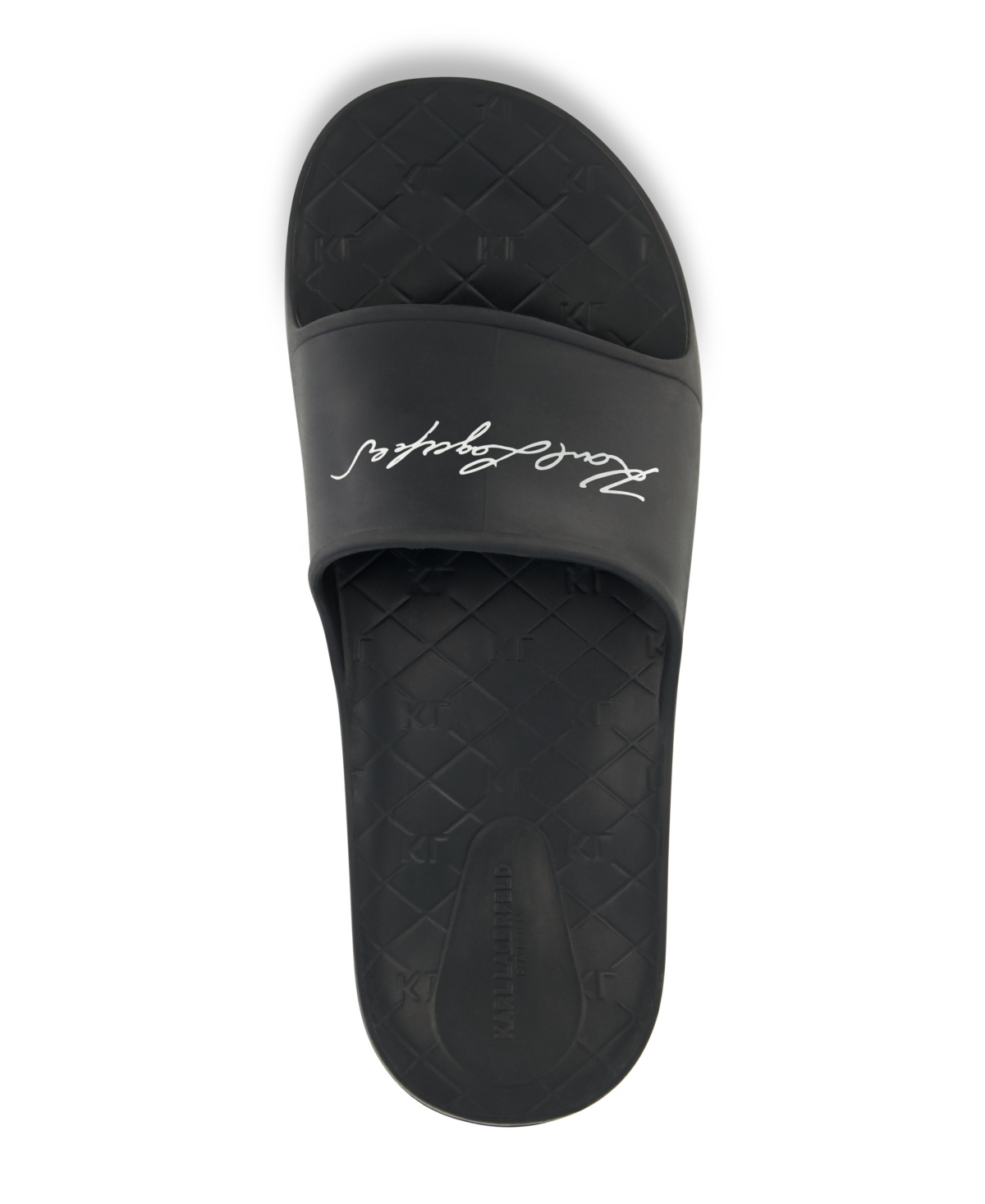 Karl Lagerfeld Men's Signature Logo Pool Slide In Black