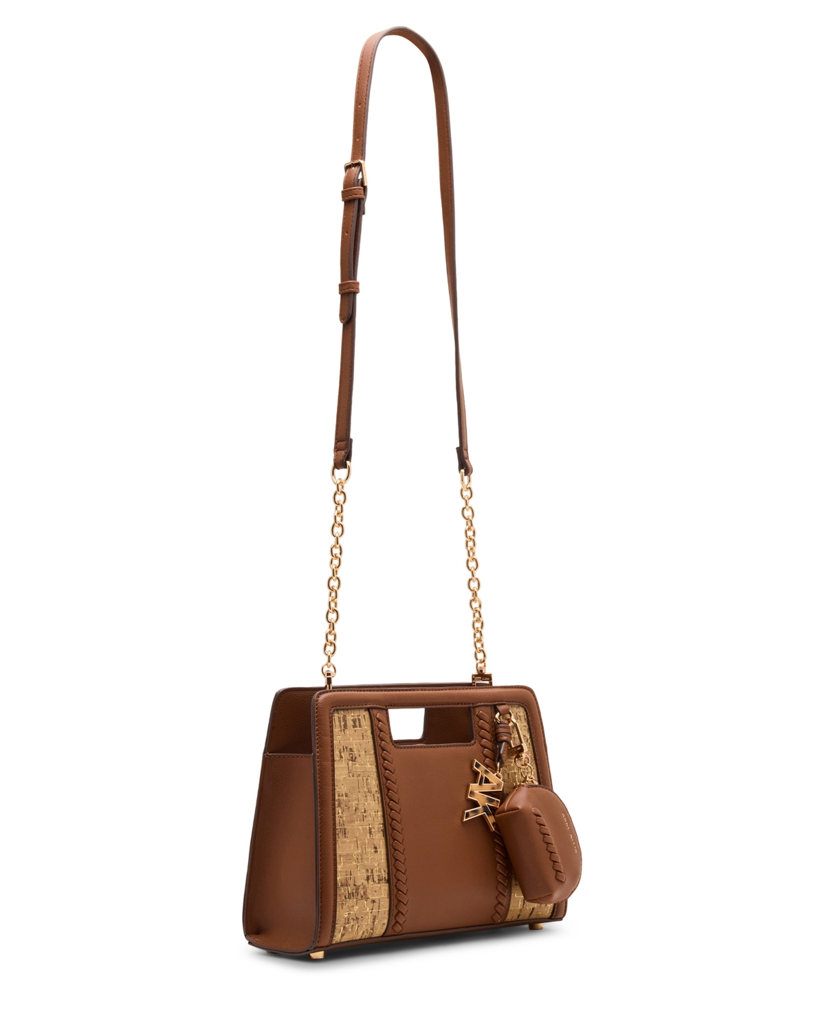Anne Klein Cork Convertible Strap Clutch Bag In Brown