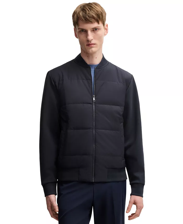 Men's Cotton-Blend Zip-Up Padded Jacket - thumbnail 5