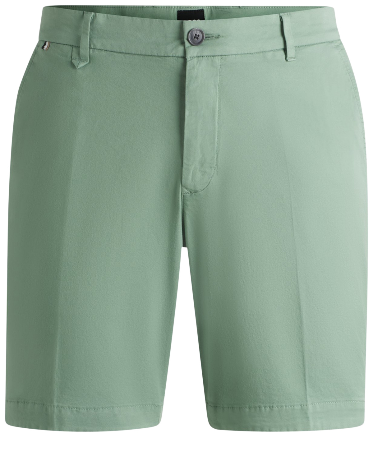 Shop Hugo Boss Boss By  Men's Cotton-twill Slim-fit Shorts In Open Green