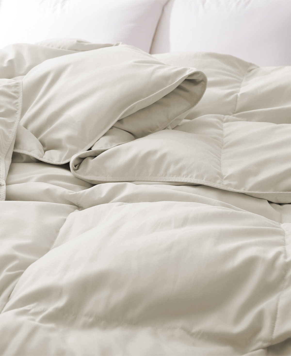 Unikome Heavyweight Goose Down Fiber Comforter, King In Neutral