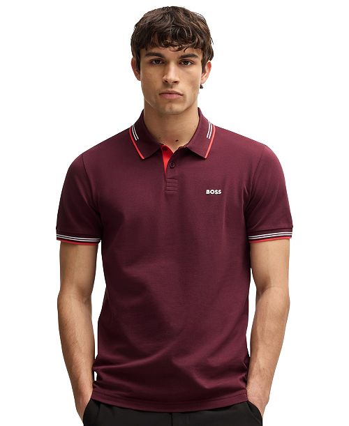 alfani BOSS by Hugo Boss Men's Stretch-Cotton Slim-Fit Polo Shirt Brands