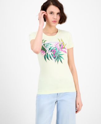 GUESS - Women's Embellished Graphic Print Short-Sleeve T-Shirt