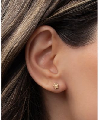 14k Gold Tiny Paw Stud Earring (single)