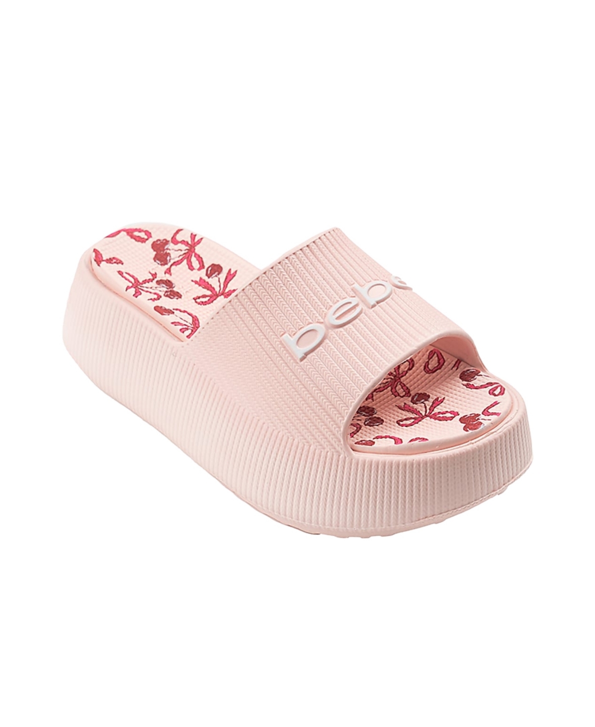 Bebe Little And Big Girls Trendy And Comfortable Summer Platform Slides In Blush