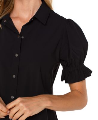 Petite Puffed-Sleeve Top