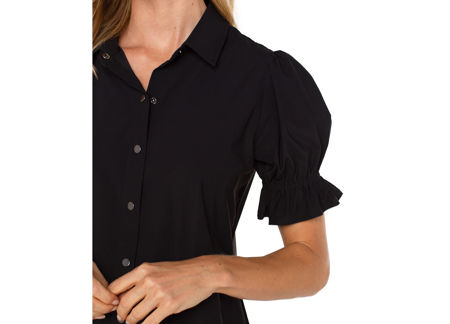 Petite Puffed-Sleeve Top