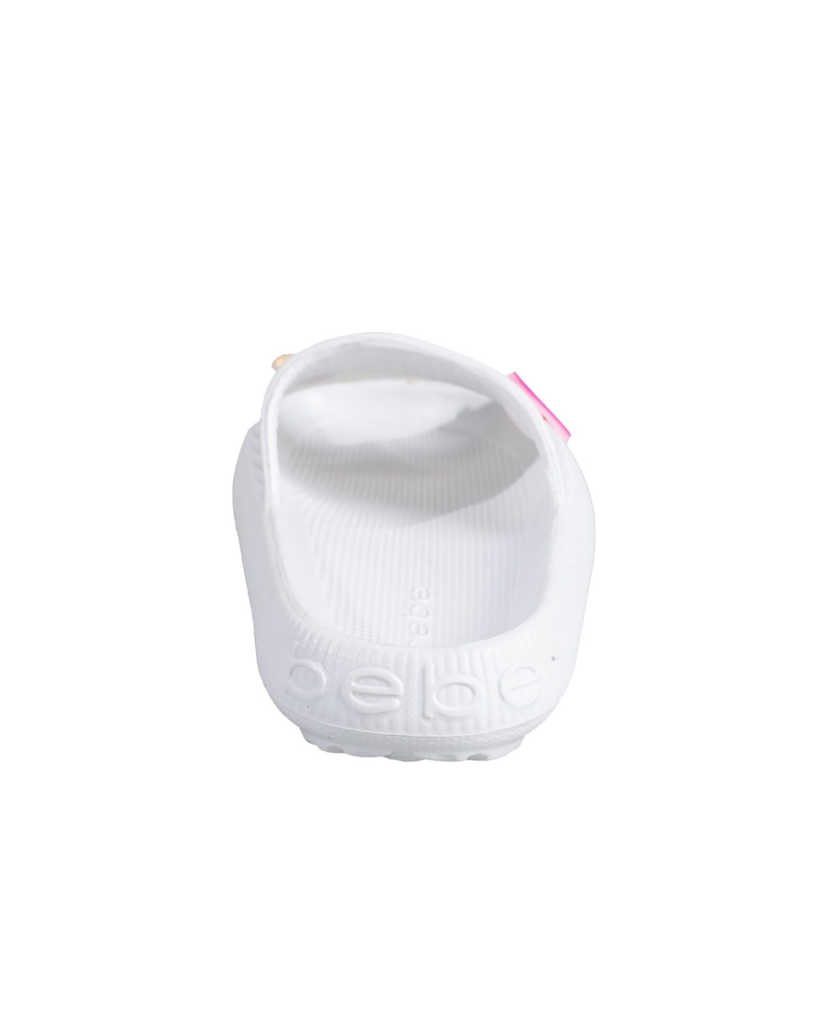 Bebe Little And Big Girls Fun And Stylish Platform With  Logo And Charms Slides In White