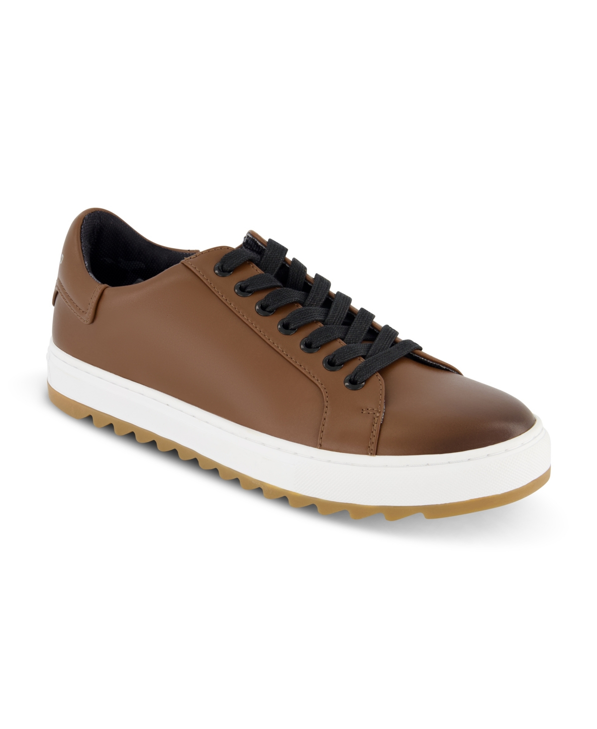 Karl Lagerfeld Paris Leather Low Top Sneaker In Cognac