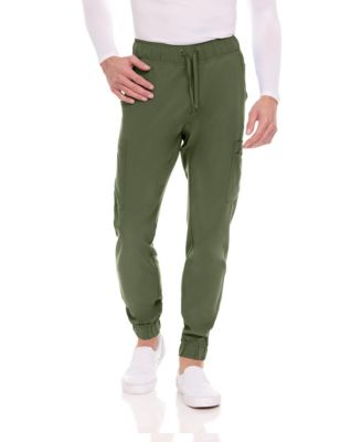 Men's Scrubs Pants- Stretch Scrub Joggers Bottoms with Six Pockets, Royal, Large
