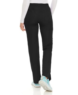 Women's Terri Stretch Straight Leg Six Pocket Cargo Scrub Pants, Black, XX Small