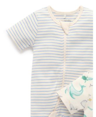 Baby Boys Short Sleeve 2 Pack Zip Coverall