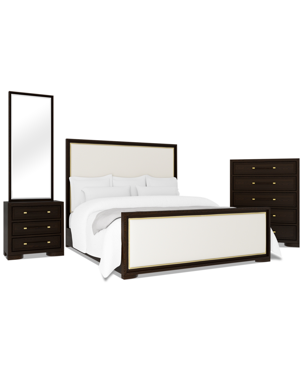 Macy's Mazen 3-pc. King Set (bed, Chest & Nightstand) In White