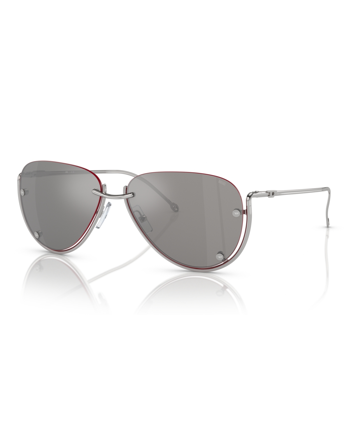 Diesel Unisex Sunglass Dl1003 In Shiny Silver