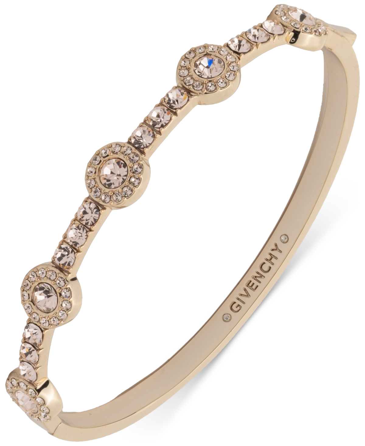Givenchy Crystal Halo Station Bangle Bracelet In Dark Pink