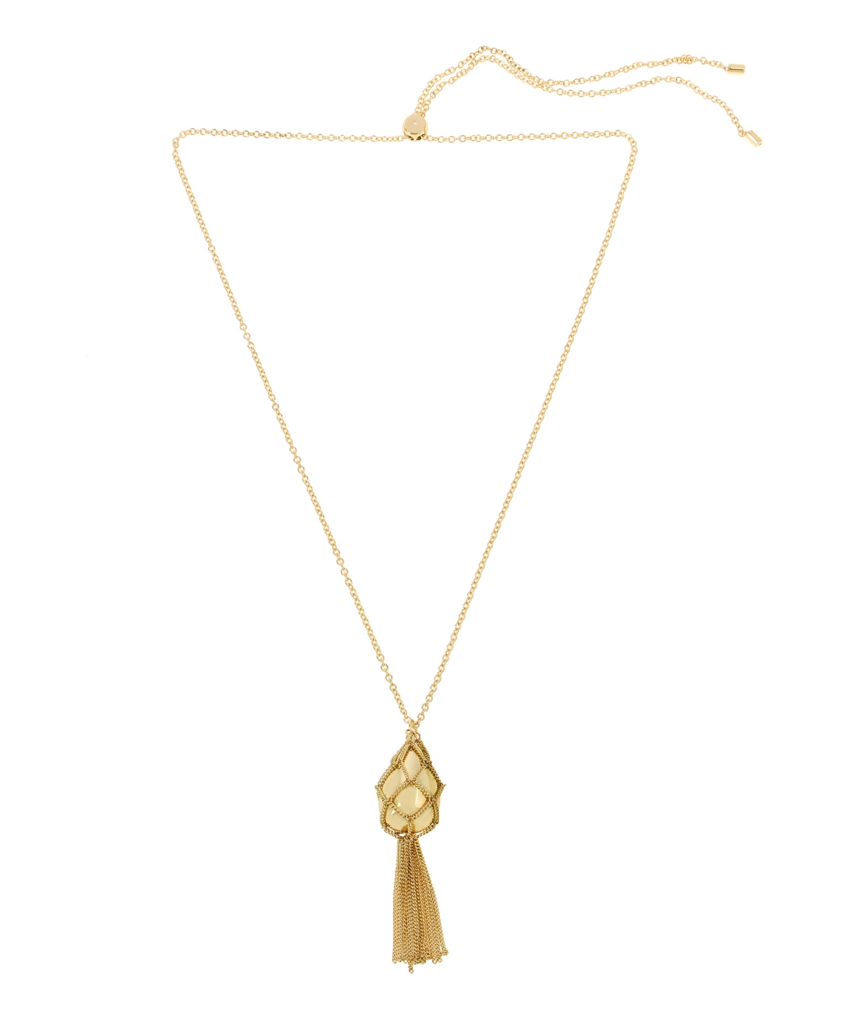 Chain Mesh Egg Pendant Necklace - Gold