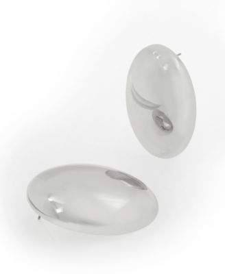 Puffy Oval Statement Button Earrings