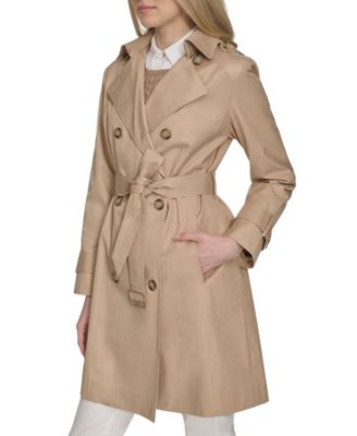 Women's 36 1/2” D/B Trench Coat With Removable Hood